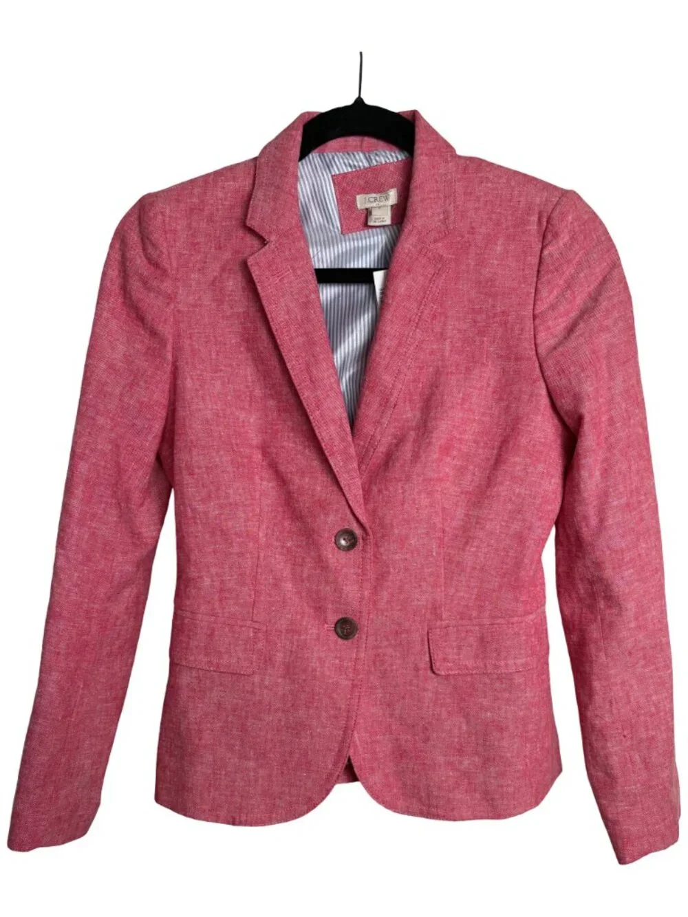 J.Crew Schoolboy Linen Cotton Blazer Jacket Women's Red Tailored Preppy Size 0
